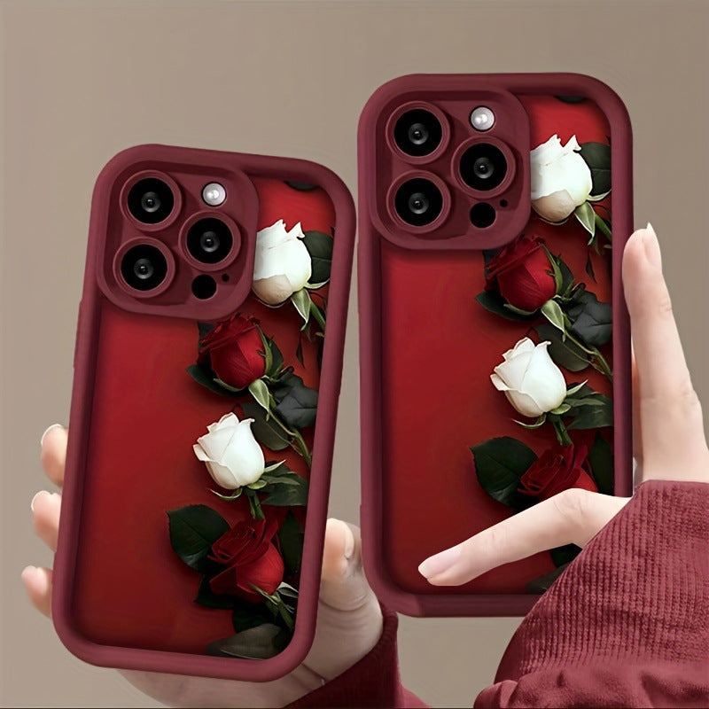 Soft Silicone Rose Phone Case for iPhone – Shockproof & Scratch-Resistant