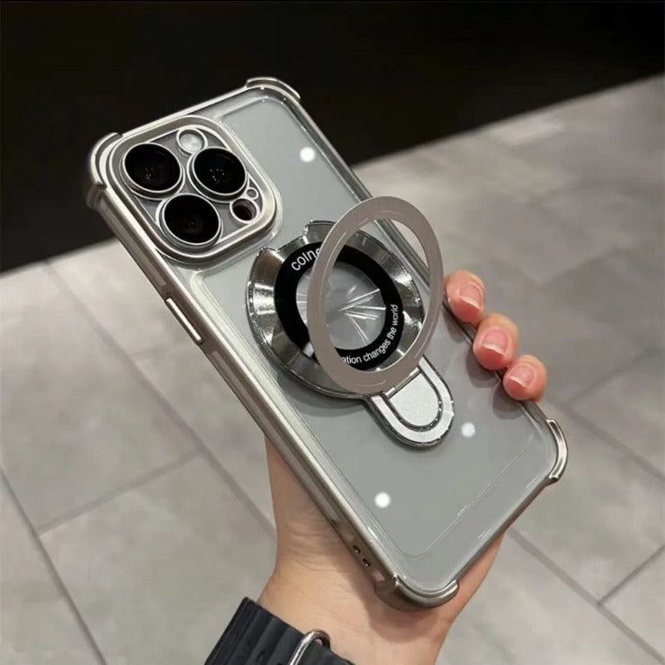 Translucent Magnetic iPhone Cover with Stand and Corner Cushions