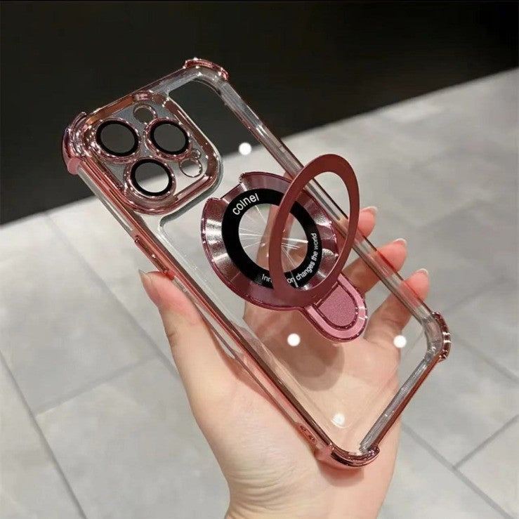 Translucent Magnetic iPhone Cover with Stand and Corner Cushions