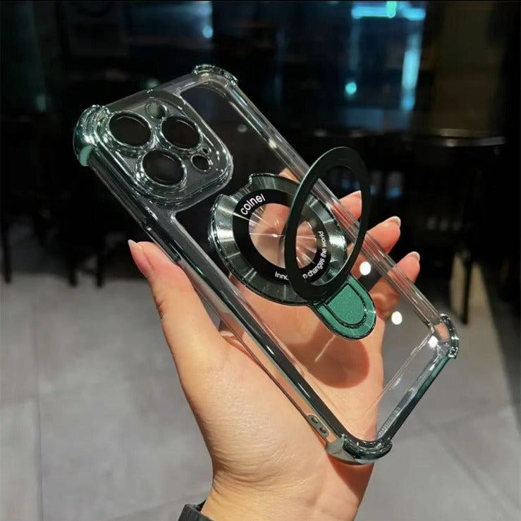 Translucent Magnetic iPhone Cover with Stand and Corner Cushions
