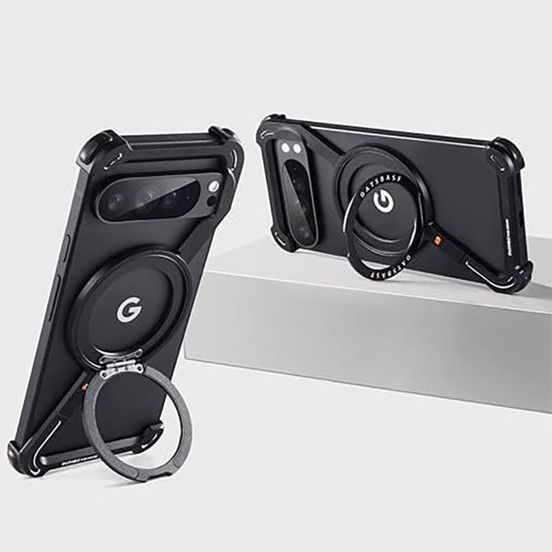 Z-Shaped Metal Hollow Magnetic Rotating Bracket Phone Case For Google