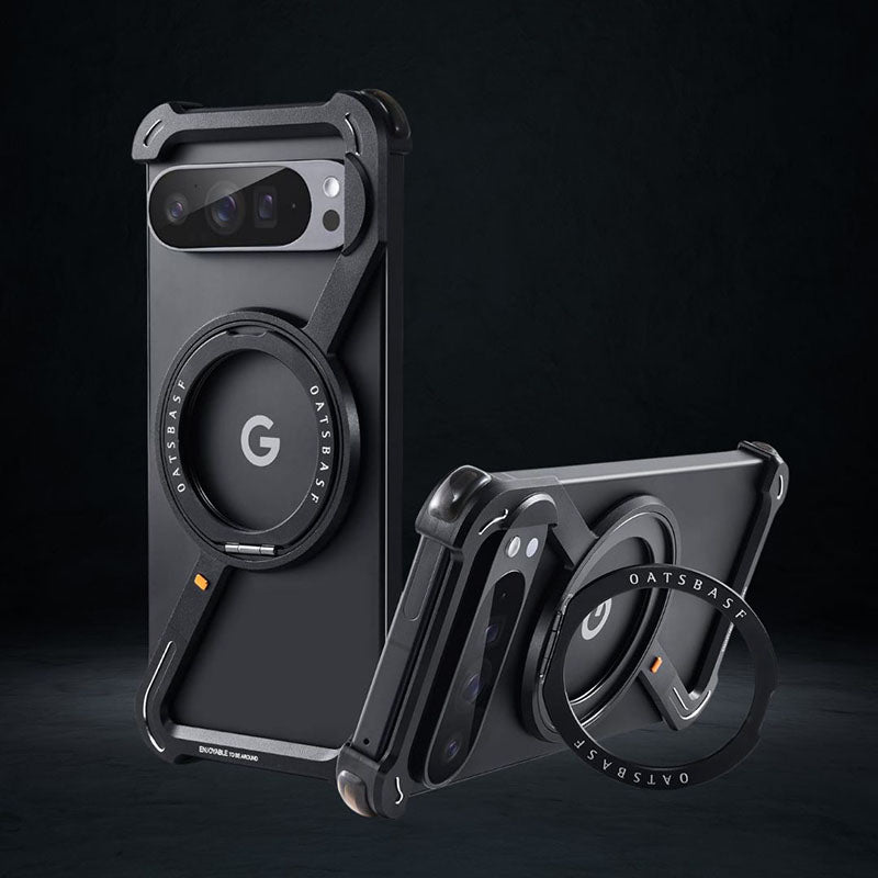 Z-Shaped Metal Hollow Magnetic Rotating Bracket Phone Case For Google