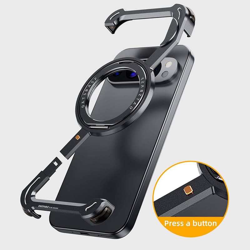 Z-Shaped Metal Hollow Magnetic Rotating Bracket Phone Case For Google